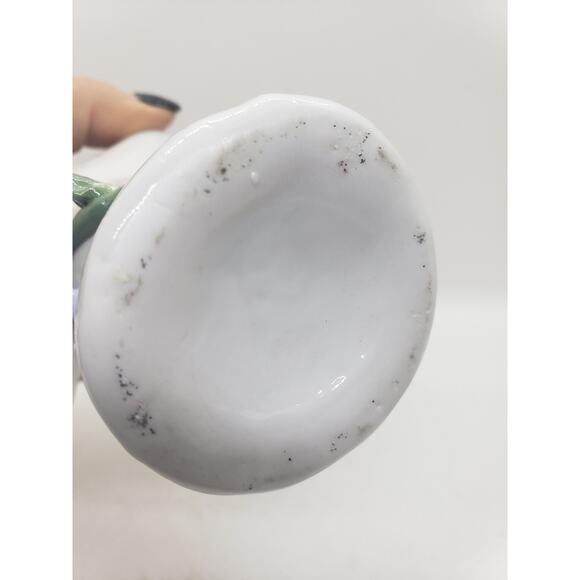 Vintage Porcelain Ceramic Hand Shaped 3D Vase Sculpted Rose Floral Decor - Picture 7 of 14